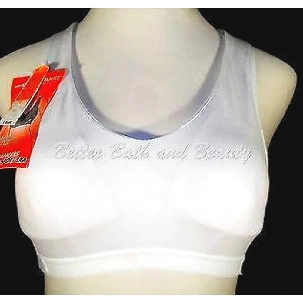 Marika Aerodynamics Enhancers Vented Racerback‎ Wire Free Sports Bra SMALL White